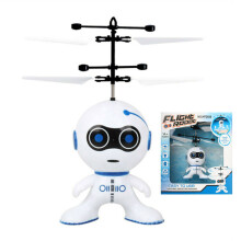 Mini Induction Flying Robot 2CH Gyro Helicopter Drone Kids Christmas Gift Toy