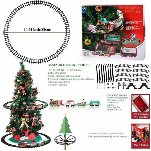Christmas Tree Train Set Attaches To Your Tree 89cm Diameter Realistic Sound 1