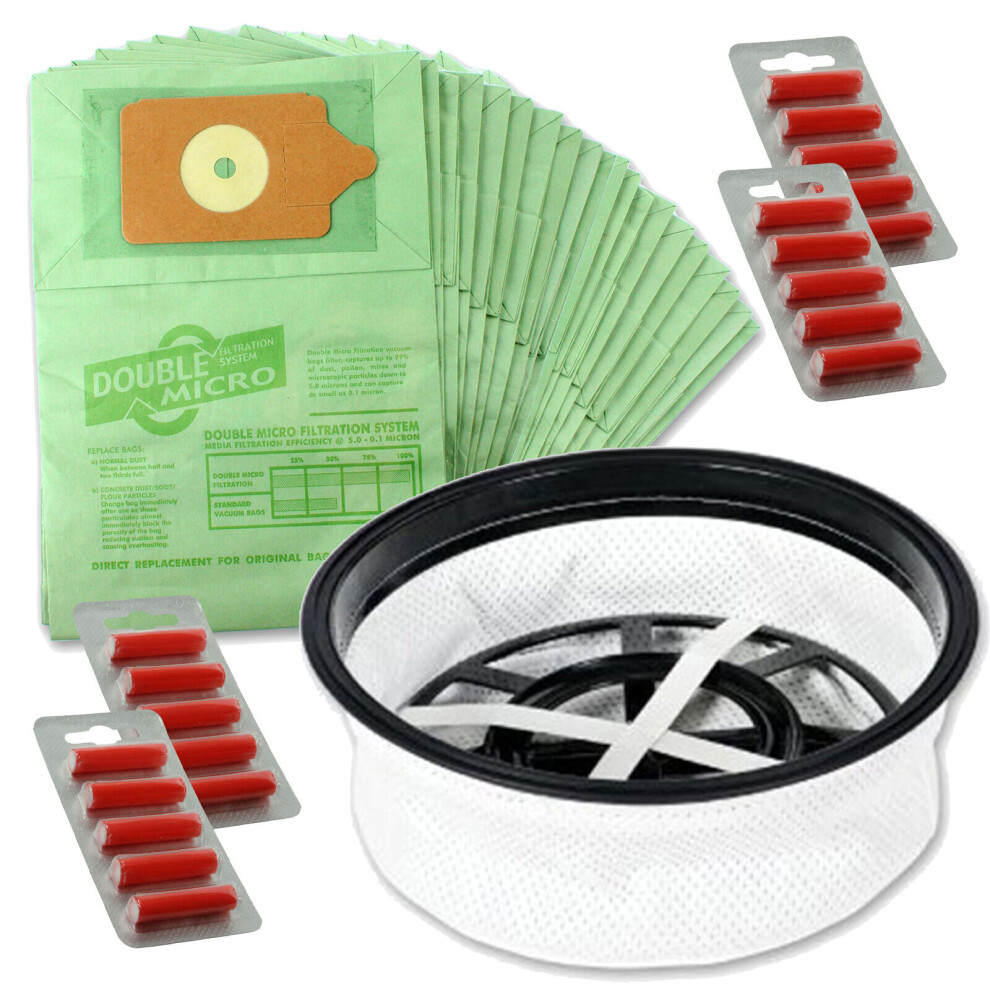 Spares2go Vacuum Bags & Filter For Numatic Henry Hetty James (20 Bags + Fresheners)