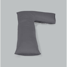 (L Pillowcase only, Grey) Hollow Fibre L Shaped Long Full Body Pillow perfect for Side Sleepers- Maternity & Pregnancy Support Pillow & Pillowcases