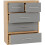 Seville 3+2 Drawer Chest Grey High Gloss/Light Oak Effect Veneer 3