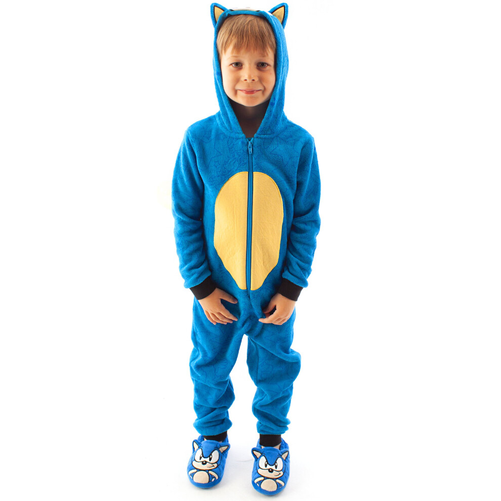 Sonic The Hedgehog (4-5 Years) Onesie Kids Boys Pyjamas All In One Pjs