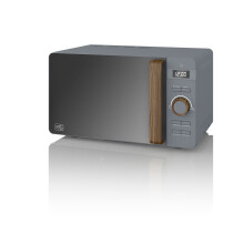 (Grey) Swan 20L Nordic Digital LED Microwave Countertop 800W Freestanding Matt F Soft Touch