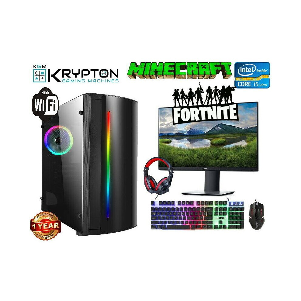 Gaming Pc Computer Bundle Intel Quad Core I5 16Gb 1Tb Win10 Gt710 2Gb 721107820130