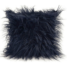 (Navy, 17"x17" filled cushion) SET OF 4 large cushions Shaggy faux fur FILLED