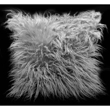 (Silver, 21"x21" filled cushion) SET OF 4 large cushions Shaggy faux fur FILLED