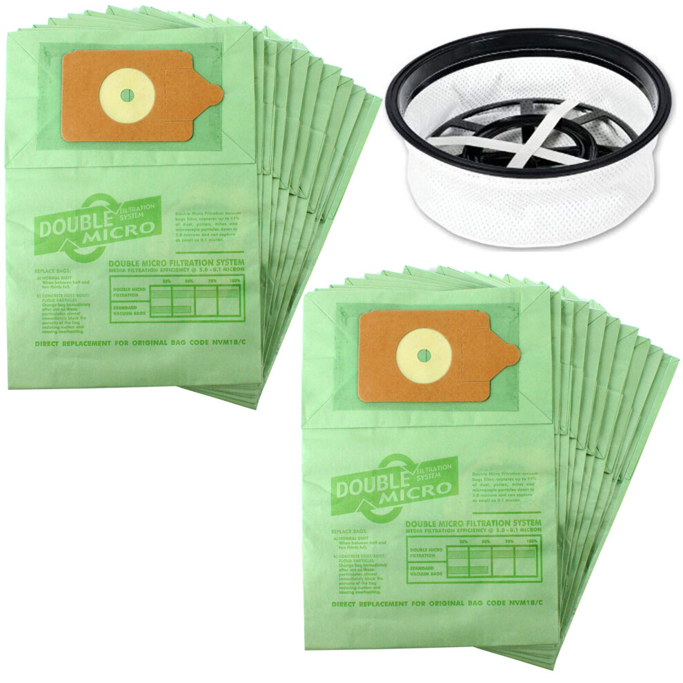 Vacuum Bags & Filter compatible with Numatic Henry Hetty James 20 Bags