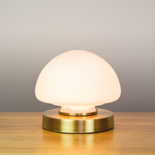 Anika 62509 Opal Dome Table Lamp - Frosted Glass, Touch-Activated Brass Base, 3 Brightness Levels