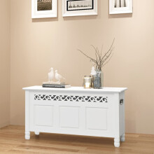 Storage Bench Chest Cabinet Organiser Baroque Style Hallway Living Room MDF