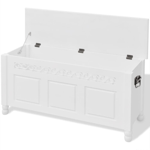 VidaXL Storage Bench Chest Cabinet Organiser Baroque Style Hallway Living Room MDF 2