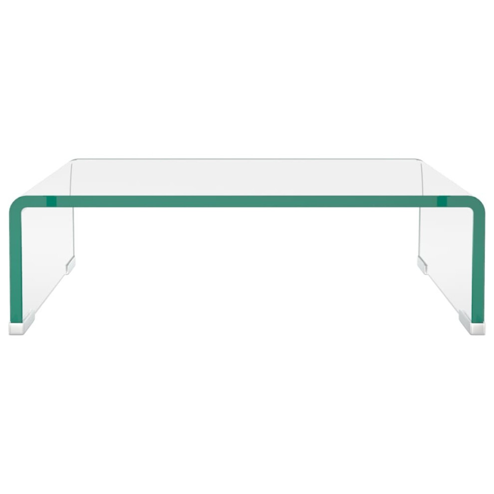 vidaXL TV Stand/Monitor Riser TV Console Unit Entertainment Centre Glass Clear