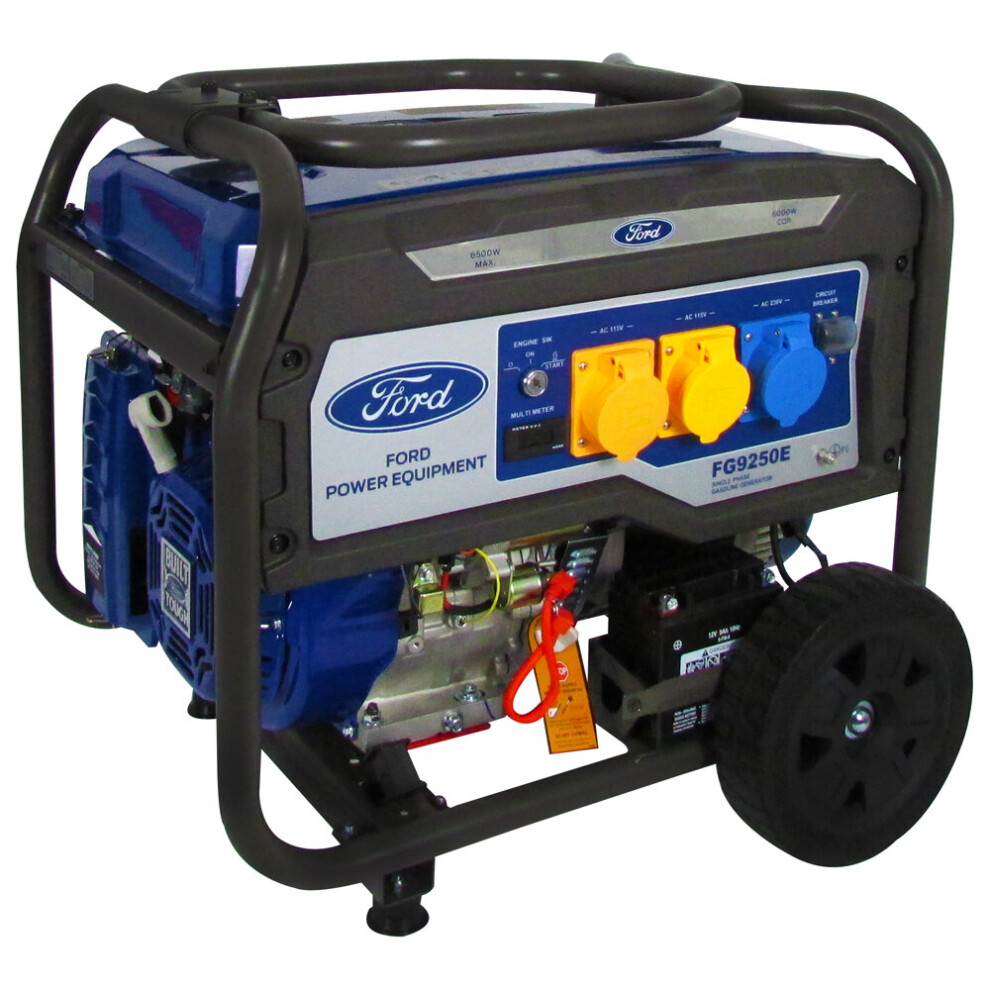 Ford FG9250E Q Series Electric Start Petrol Generator 6.5kW, Electric Start, Wheel Kit