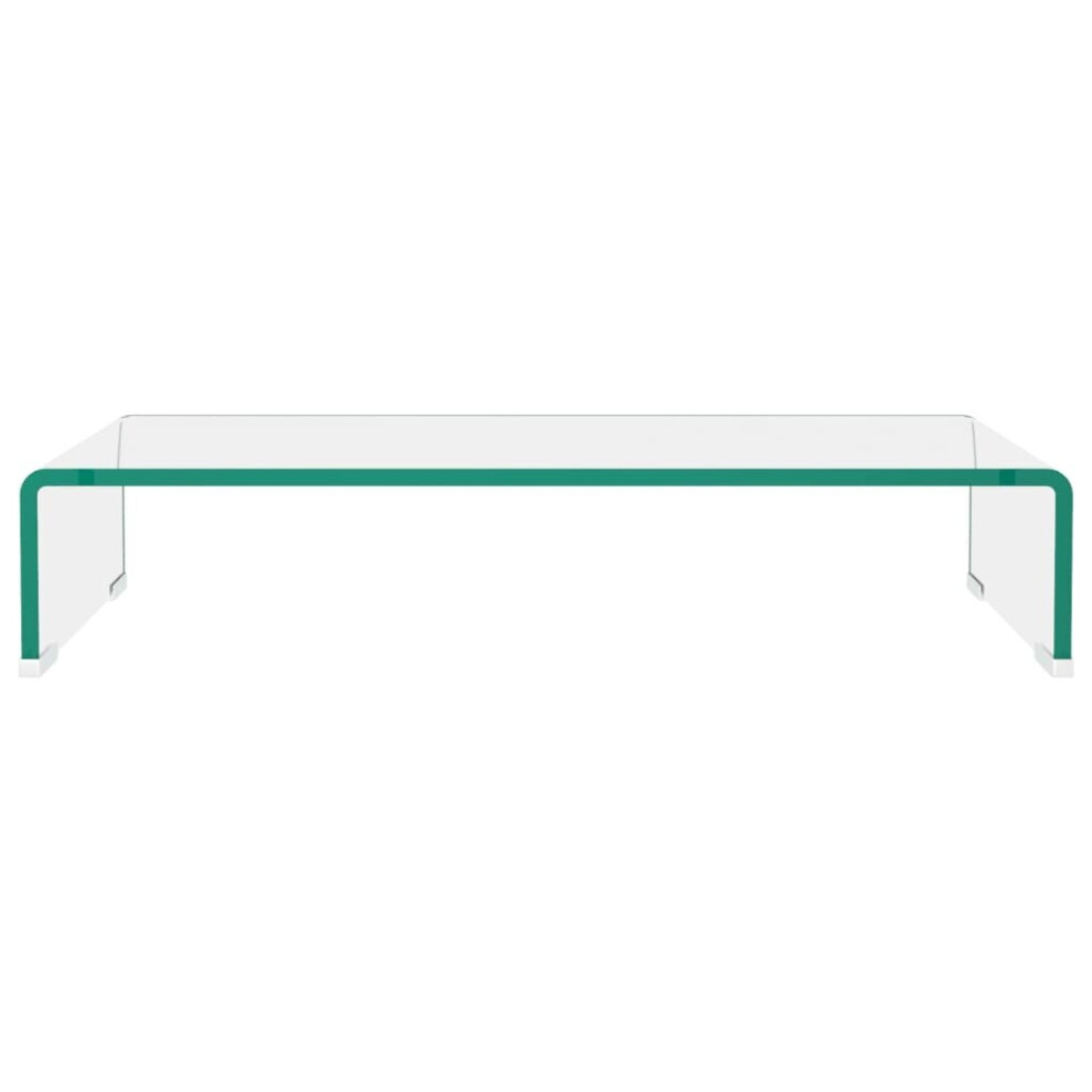 Vidaxl Tv Stand/Monitor Riser Tv Console Unit Entertainment Centre Glass Clear