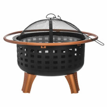Bronze Look Steel Round Elegant Fire Pit BBQ Fire Bowl Outdoor, Best