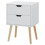 NYBORG SINGLE 2 DRAWER BEDSIDE WHITE 13