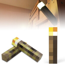 Minecraft Torch Night Light - USB Rechargeable LED Wall Lamp, Miners Lamp Gift for Kids
