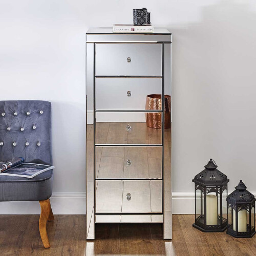 Seville 5 Drawer Narrow Chest 2
