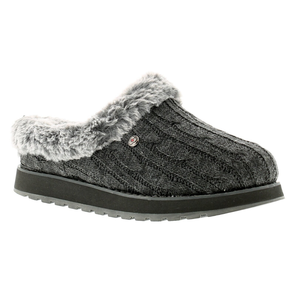 (6 (Adults')) Skechers Keepsakes Ice Angel Womens Ladies Mule Slippers Grey UK Size