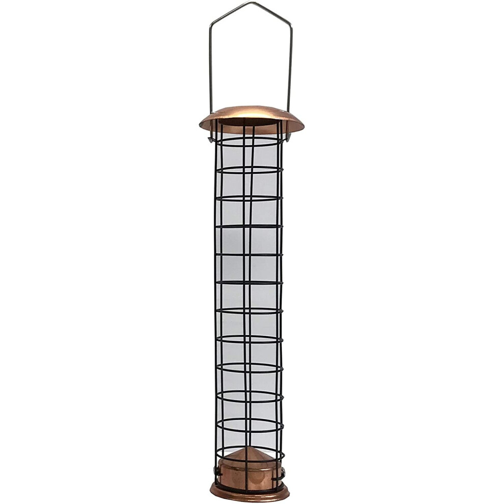 Large Copper Style Hanging Bird Suet Fat Ball Feeder