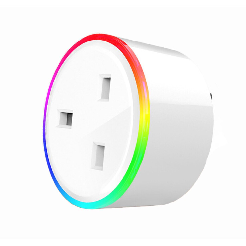 WiFi Smart RGB Socket with Timer Function,UK RGB Smart Plug,Wireless APP Remote Control Scene Illumination,Works with Alexa, Google Home and IFTTT