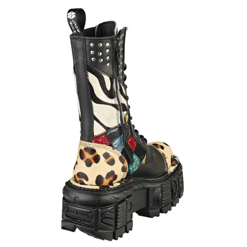 New Rock (40) New Rock IMPERFECT M-MILI244-C1 Platform Boots in Schwarz Multicolor 1
