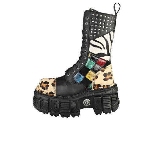 New Rock (40) New Rock IMPERFECT M-MILI244-C1 Platform Boots in Schwarz Multicolor 2
