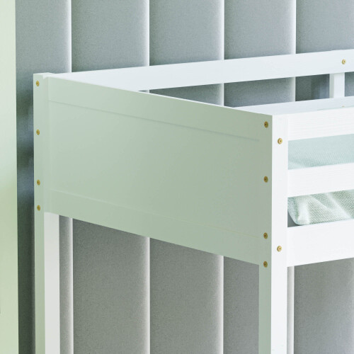 (Grey) White Gemini Detachable Kids Bunk Bed & Drawers 1