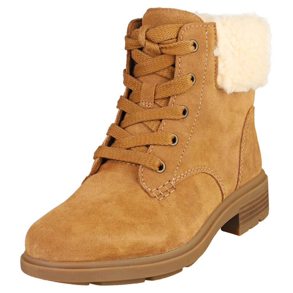 UGG Harrison Lace Womens Fashion Boots in Chestnut - Size 3 UK