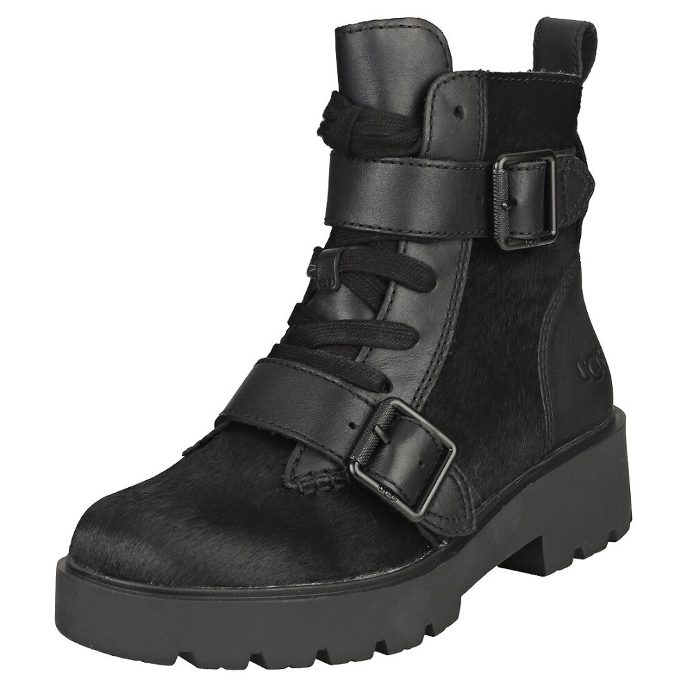 UGG Zorrah Calf Hair Womens Fashion Boots in Black - Size 3 UK