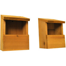 Wooden Robin Birdhouse Garden Nest Boxes Set of 2
