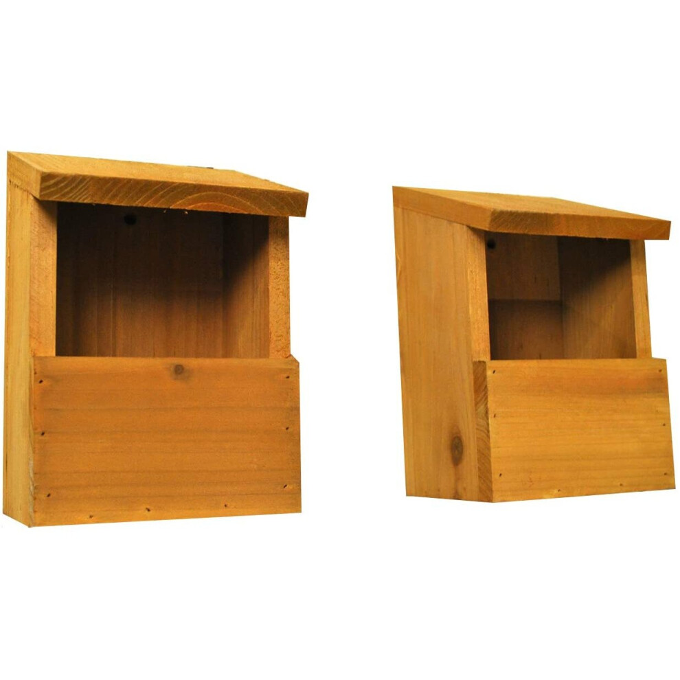 Selections Wooden Robin Birdhouse Garden Nest Boxes Set Of 2