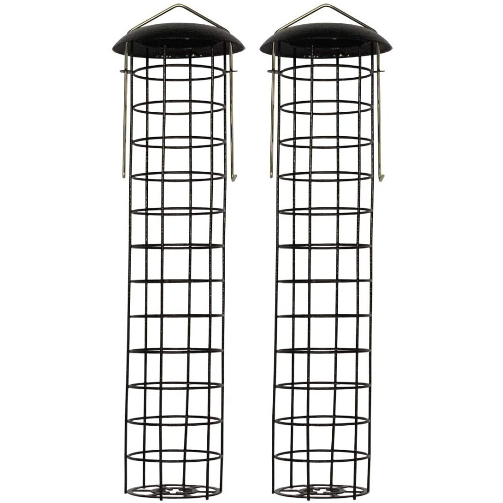 Large Hanging Suet Fat Ball Bird Feeder Garden Wild Birds Metal Loop (Set of 2) - Image 2