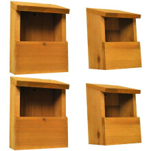 Wooden Robin Birdhouse Garden Nest Boxes Set of 4