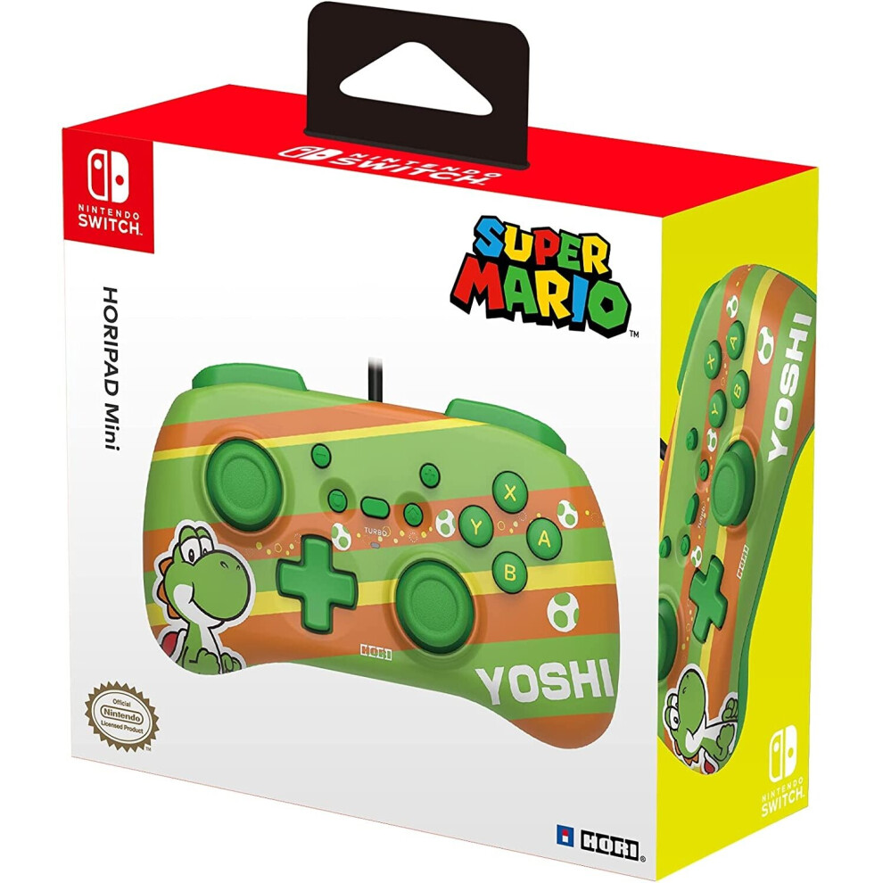 HORI Super Mario HoriPad Mini Wired Controller Yoshi | Nintendo Switch