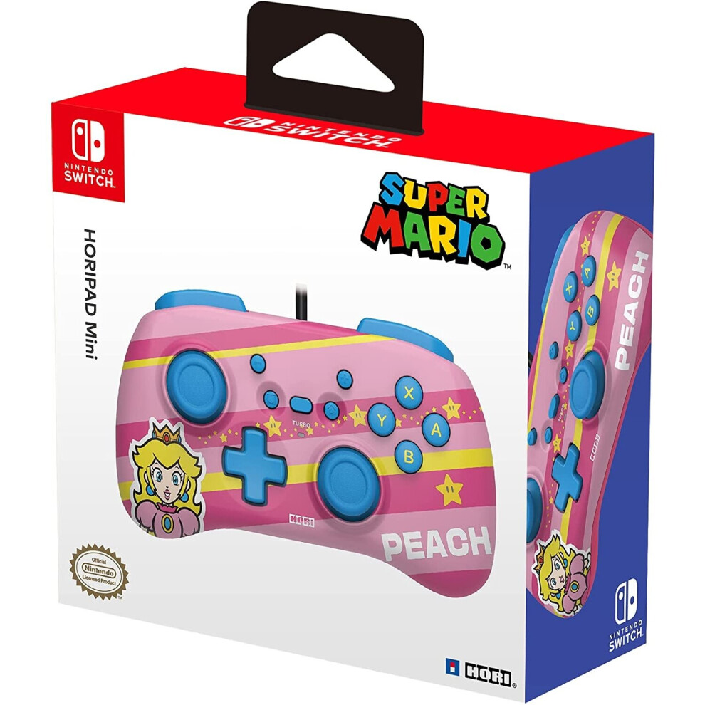 HORI Super Mario HoriPad Mini Wired Controller Peach | Nintendo Switch