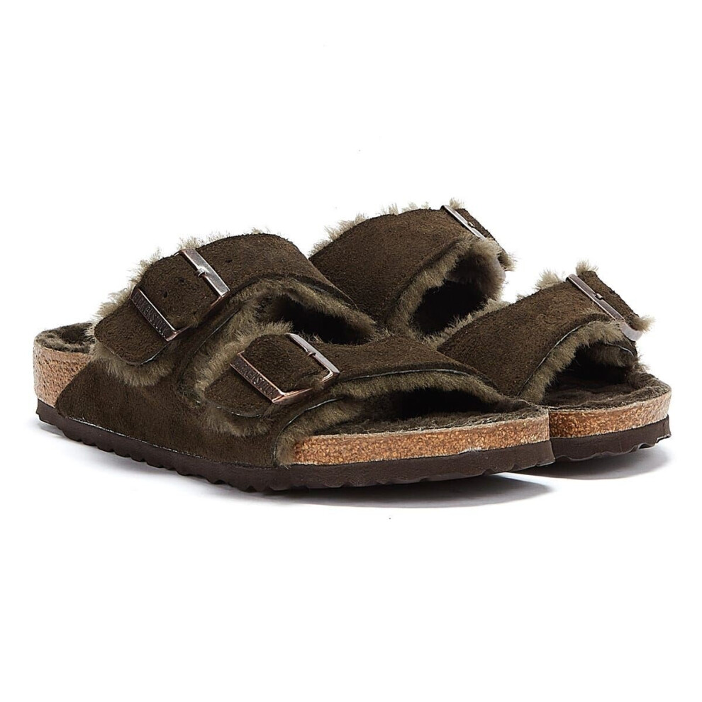 (Brown, UK 4.5) Birkenstock Arizona Shearling Mocca Slippers