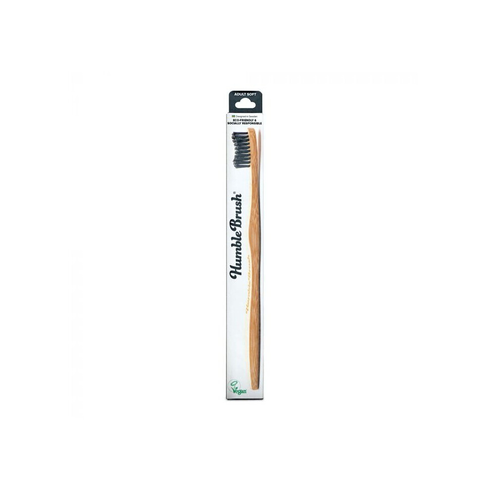 The Humble Co. Black The Humble Co Toothbrush Adult 100% Biodegradable Sustainably-Grown Bamboo Soft 89