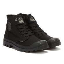 (Black, UK 12) Palladium Pampa Hi Mono Chrome Black Boots
