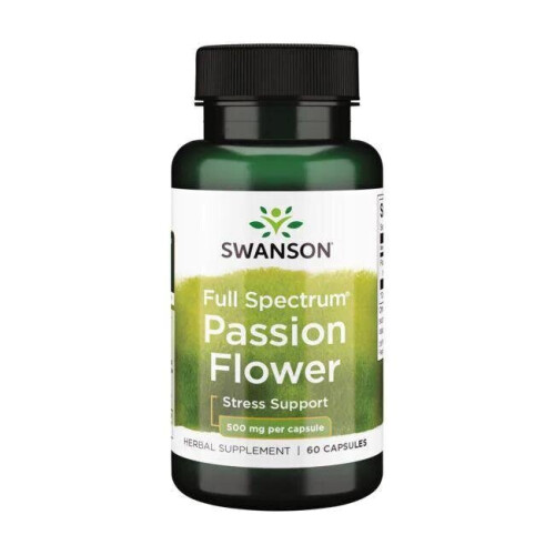 Swanson, Passiflore Spectre Complet, 500 mg, 60 Gélules