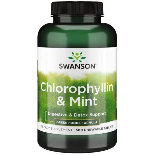 Swanson, Chlorophyllin & Minze, 500 Kautabletten