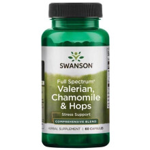 Valeriana Camomila Lúpulo - Standarized 60 Cápsulas Swanson Health Products