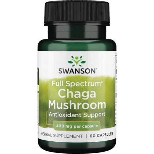 Swanson, Champignon Chaga Spectre Complet, 400 mg, 60 Gélules