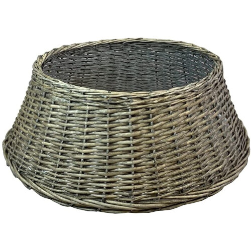 Selections Large Grey Wicker Christmas Tree Skirt 70cm
