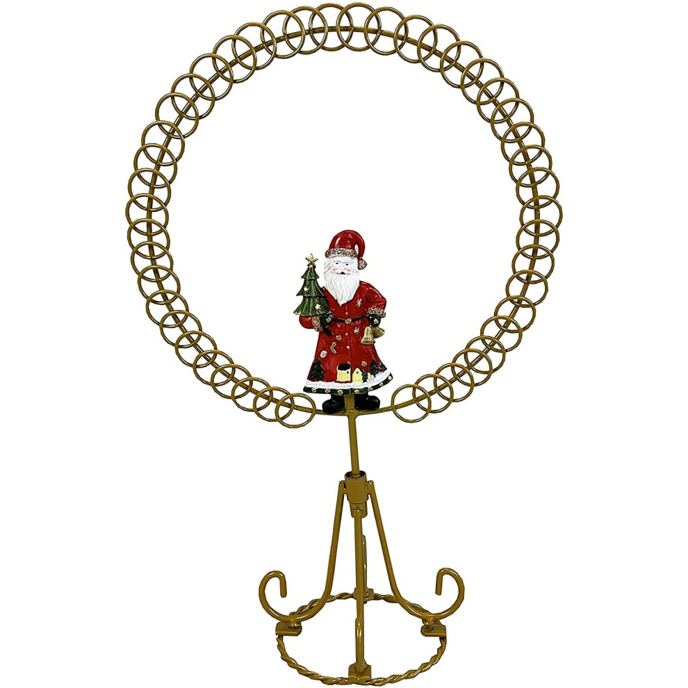 Gold Santa Circle Christmas Card Holder