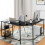 Costway L-Shaped Desk W/ 2-Teir Storage Shelf Premium Metal Frame & Solid Footrest 9