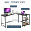 Costway L-Shaped Desk W/ 2-Teir Storage Shelf Premium Metal Frame & Solid Footrest 6