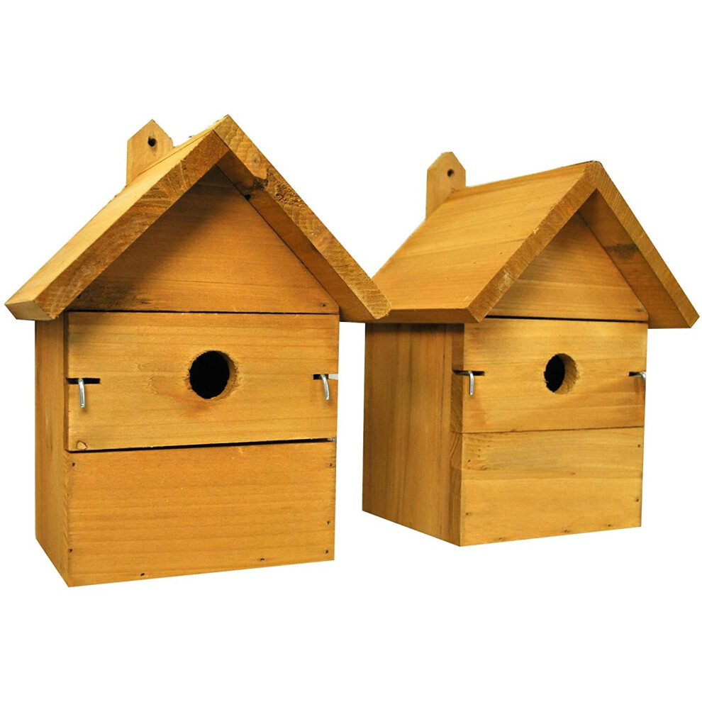 Garden Selections Wooden Multi-Hole Birdhouse Garden Nest Boxes (Set Of 2)