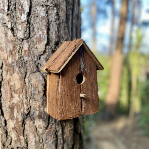 Selections Rustic Barkwood Birdhouse Nest Box 2