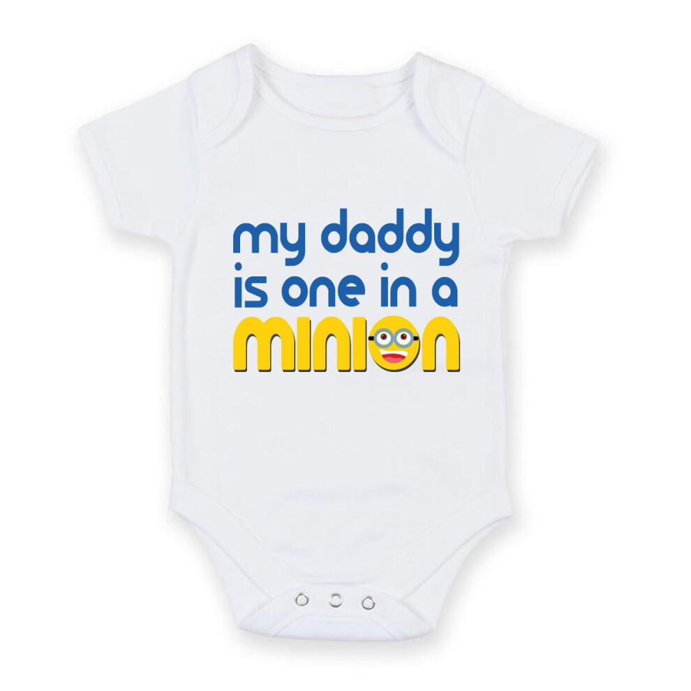 (3-6 months) My Daddy Is One In A Minion - Personalised Baby Boy Girl Baby VestUnisex Short Sleeve Bodysuit