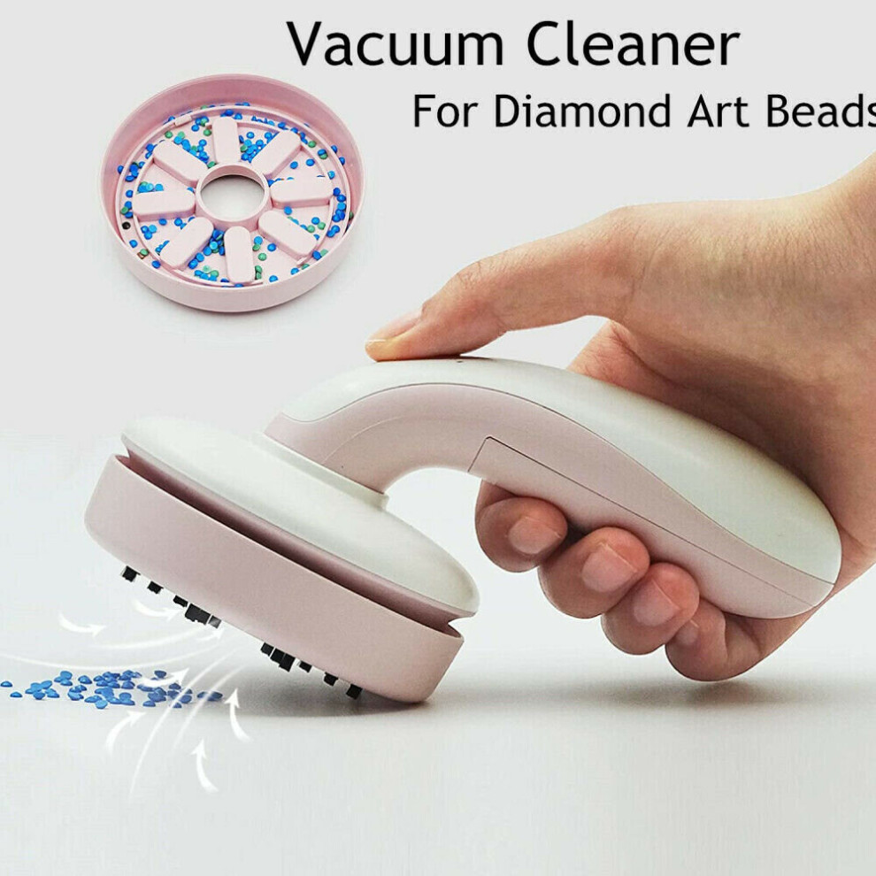 Diamond Painting Beads Desktop Vacuum Cleaner Portable Brush Handheld Cleaning Art Accessory Pink